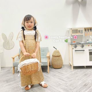 Giỏ Mây Picnic Vải Trắng - ĐAN TRÀ - Decor Chụp Hình Mây Tre Đan giá sỉ