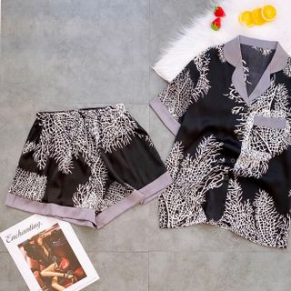 ĐỒ MẶC NHÀ ĐÙI PIJAMA LỤA TƠ TẰM,(THỔ CẨM)
