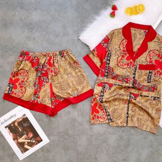 ĐỒ MẶC NHÀ ĐÙI PIJAMA LỤA TƠ TẰM,(THỔ CẨM)