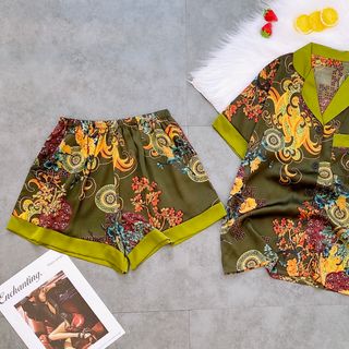 ĐỒ MẶC NHÀ ĐÙI PIJAMA LỤA TƠ TẰM,(THỔ CẨM)