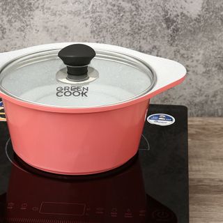 Combo 1 quánh 18cm và 2 nồi 20cm, 24cm đáy từ, nhôm đúc nguyên khối Greencook GCS02-18/20/24