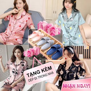 Bộ đồ ngủ nữ pijama, bộ mặc nhà chất Lụa cao cấp siêu mát nhiều họa tiết đáng yêu dành cho chị e phụ nữ giá sỉ