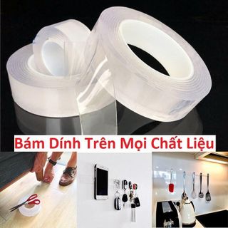 Băng keo 2 mặt siêu dính đa năng - Băng keo hai mặt siêu dính trong suốt dán tường giá sỉ