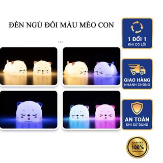 Đèn Ngủ Led Trang Trí Noel Giáng Sinh Mèo Silicon Đổi Màu Để Bàn Học Đầu Giường Phòng Khách Điều Khiển Từ Xa Có Hẹn Giờ giá sỉ