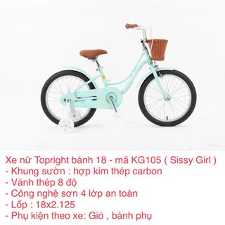 Xe đạp trẻ em cao cấp Topright Sissy Girls - size 18 (từ 6- 10 tuổi)