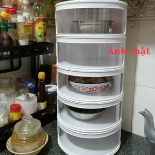 Kệ đựng đồ ăn 5 tầng giữ nhiệt dùng đậy thức ăn nhà bếp đa năng kích thước lớn