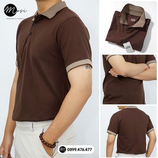 Áo thun nam Polo phối viền cao cấp MOSI cổ bẻ chất liệu cotton thoáng mát trẻ trung động chuẩn form đủ màu