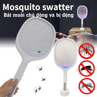 Vợt muỗi cao cấp thông minh 2 trong 1 đa năng kiêm đèn bắt muỗi sạc tích điện loại tốt