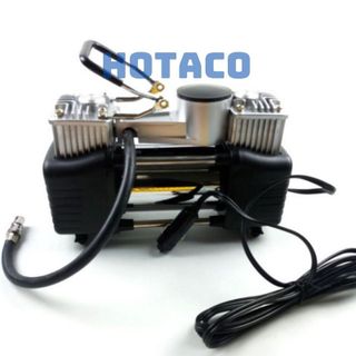 Bơm điện xe hơi ô tô 12V, bơm lốp ô tô 2 cycline cao cấp, bơm hơi ô tô