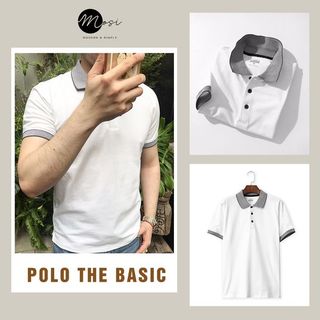 Áo thun nam Polo phối viền cao cấp MOSI cổ bẻ chất liệu cotton thoáng mát trẻ trung động chuẩn form đủ màu