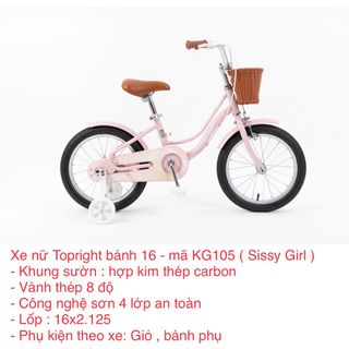 Xe đạp trẻ em cao cấp Topright Sissy Girls - size 18 (từ 6- 10 tuổi)