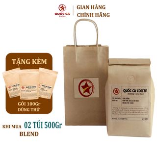 Bộ 2 Gói 500gr Cà phê Blend, Cà phê nguyên chất 100% rang mộc [Tặng 01 Gói Cà phê Dùng Thử 100gr] giá sỉ