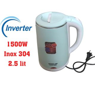 Ấm siêu tốc thái lan 2 lớp inox 304 Bình đun nước siêu tốc 2,5 lít công suất 1500w công nghệ inverter
