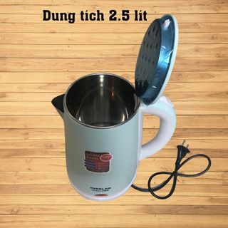Ấm siêu tốc thái lan 2 lớp inox 304 Bình đun nước siêu tốc 2,5 lít công suất 1500w công nghệ inverter