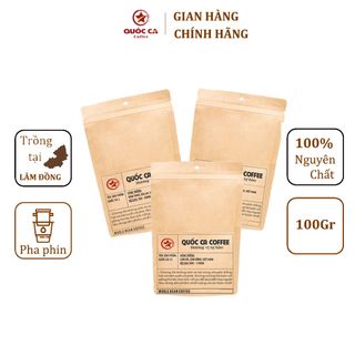 Bộ 2 Gói 500gr Cà phê Robusta-QCI, Cà phê nguyên chất 100% rang mộc [Tặng 01 Gói Cà phê Dùng Thử 100gr]