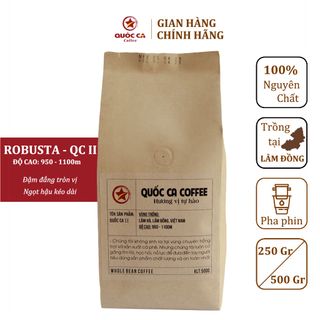 Cà phê Nguyên Chất Robusta QCII – Gói Bột Pha Phin, Cà phê nguyên chất 100% rang mộc. giá sỉ