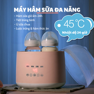 Máy hâm sữa tiệt trùng 2 bình đa năng, màn hình cảm ứng 4 chức năng tiện lợi giá sỉ