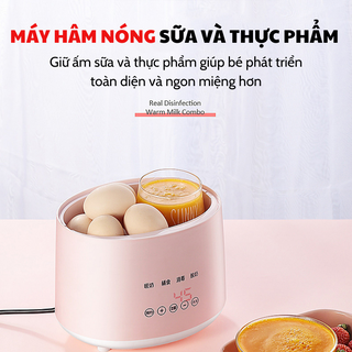 Máy hâm sữa tiệt trùng 2 bình đa năng, màn hình cảm ứng 4 chức năng tiện lợi
