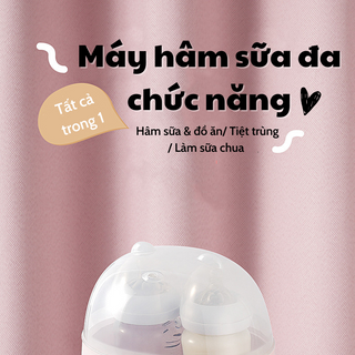 Máy hâm sữa tiệt trùng 2 bình đa năng, màn hình cảm ứng 4 chức năng tiện lợi