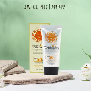 [Tem chống hàng giả - Tem phụ đầy đủ] Kem Chống Nắng 3W Clinic Intensive Uv Sunblock Cream Spf 50 PA+++ 70ml