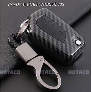 Ốp chìa khóa, bọc chìa khóa ô tô, bao da chìa khóa ô tô, móc khóa xe hơi vân carbon