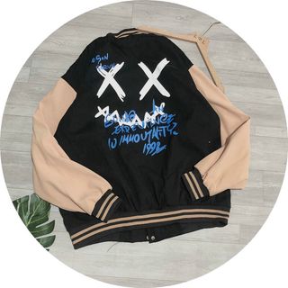 Áo khoác da lộn mềm mịn 2 lớp lót logo in đẹp
