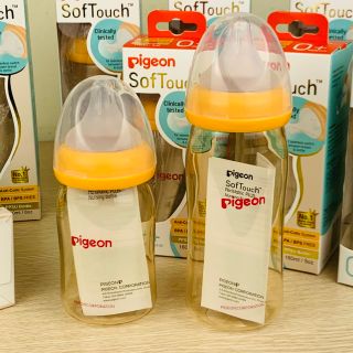 Bình sữa Pigeon Softouch cổ rộng dung tích 160ml / 240ml chất liệu PPSU an toàn cho bé (PHIÊN BẢN MỚI)