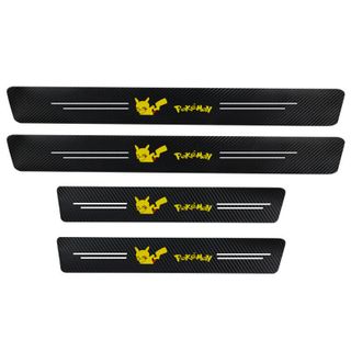 Combo 4 tấm nẹp carbon, miếng dán carbon chống trầy bước chân cửa ô tô, 4 miếng nẹp bước chân ô tô