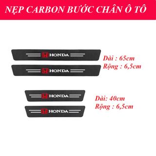 Combo 4 tấm nẹp carbon, miếng dán carbon chống trầy bước chân cửa ô tô, 4 miếng nẹp bước chân ô tô