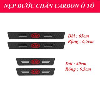 Combo 4 tấm nẹp carbon, miếng dán carbon chống trầy bước chân cửa ô tô, 4 miếng nẹp bước chân ô tô