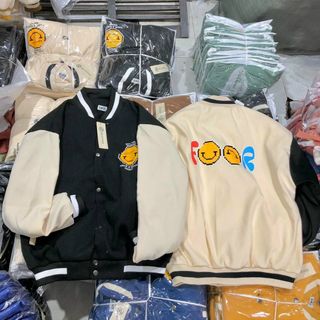 Áo khoác da lộn mềm mịn 2 lớp lót dù logo in đẹp