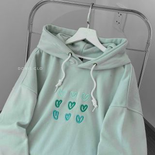 Áo hoodie thêu nổi trái tim form dưới 70kg