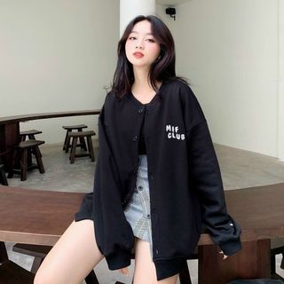 Áo khoác bomber logo thêu chữ MIF CLUB