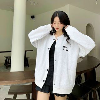 Áo khoác bomber logo thêu chữ MIF CLUB