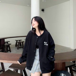 Áo khoác bomber logo thêu chữ MIF CLUB