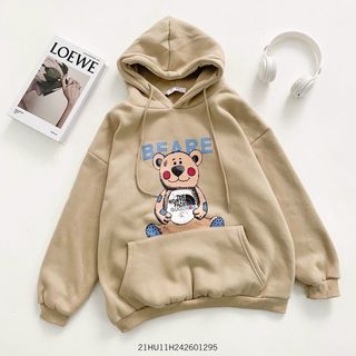 Áo hoodie thun nỉ mềm mịn, nón 2 lớp tay phồng, form 70kg