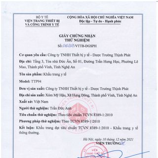 [Thùng/30 bịch] Khẩu Trang KF94 TTP (4 lớp, Bịch 10 cái)