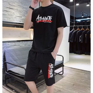 Áo thun nam 𝐅𝐑𝐄𝐄𝐒𝐇𝐈𝐏Bộ thun nam cổ tròn ngắn tay CHỮ NHẬT TRẮNG ĐEN TẶNG THÊM QUẦN thoáng mát, mềm mịn, co giãn tốt