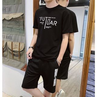 Áo thun nam 𝐅𝐑𝐄𝐄𝐒𝐇𝐈𝐏Bộ thun nam cổ tròn ngắn tay CHỮ NHẬT TRẮNG ĐEN TẶNG THÊM QUẦN thoáng mát, mềm mịn, co giãn tốt