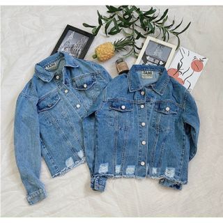 Áo Khoác Jeans Nữ Rách