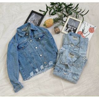 Áo Khoác Jeans Nữ Rách