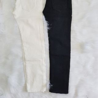 Quần Jeans Nam Đen Trắng Rách Gối Có size lớn (kèm ảnh thật)