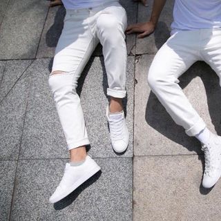 Quần Jeans Nam Đen Trắng Rách Gối Có size lớn (kèm ảnh thật)