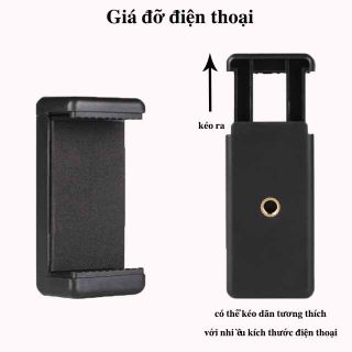 Bộ kẹp điện thoại 5 CÀNG xoay 360 độ gắn tripod, cây livestream 1m9 tăng giảm được chiều cao có kèm kẹp điện thoại tiện