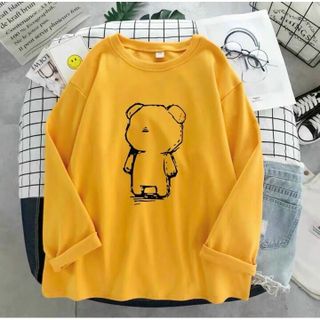 Áo thun nữ tay dài 𝗙𝗥𝗘𝗘𝗦𝗛𝗜𝗣Sweater áo thun nữ tay dài trẻ em GẤU CON Cam Nâu năng động, trẻ trung, thoáng mát. giá sỉ