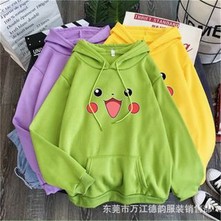 Áo Hoodie nữ 𝗙𝗥𝗘𝗘𝗦𝗛𝗜𝗣Áo khoác nữ chống nắng Pikachu Xanh Lá dễ thương, bánh bèo, thoáng mát. giá sỉ