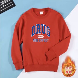 Áo thun nữ tay dài form rộng Unisex có loại thoáng mát; có loại Sweater dày ấm DRUG đỏ Havichi giá sỉ