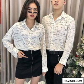 Áo Sơ mi nam họa tiết 𝐅𝐑𝐄𝐄𝐒𝐇𝐈𝐏sơ mi nam họa tiết trái tim thêu đẹp dễ thương phong cách cá tính