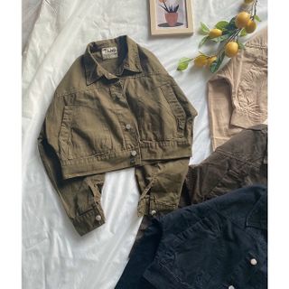 ÁO KHOÁC CROPTOP BIGSIZE KAKI NỮ TCSHOPJEAN LỬNG NGẮN TÚI BẦU 5 màu