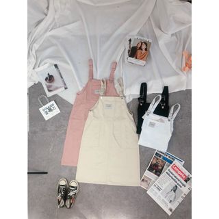 BIGSIZE (50-69kg) Yếm Váy Kaki Nữ Dài Qua Gối 50-69kgSize Lớn Túi Sâu CAO CẤP ẢNH THẬT TC Jeans